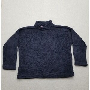 Jane And Bleecker Fleece Pajama Top‎ Womens XL Blue Long Sleeve Pullover Cozy